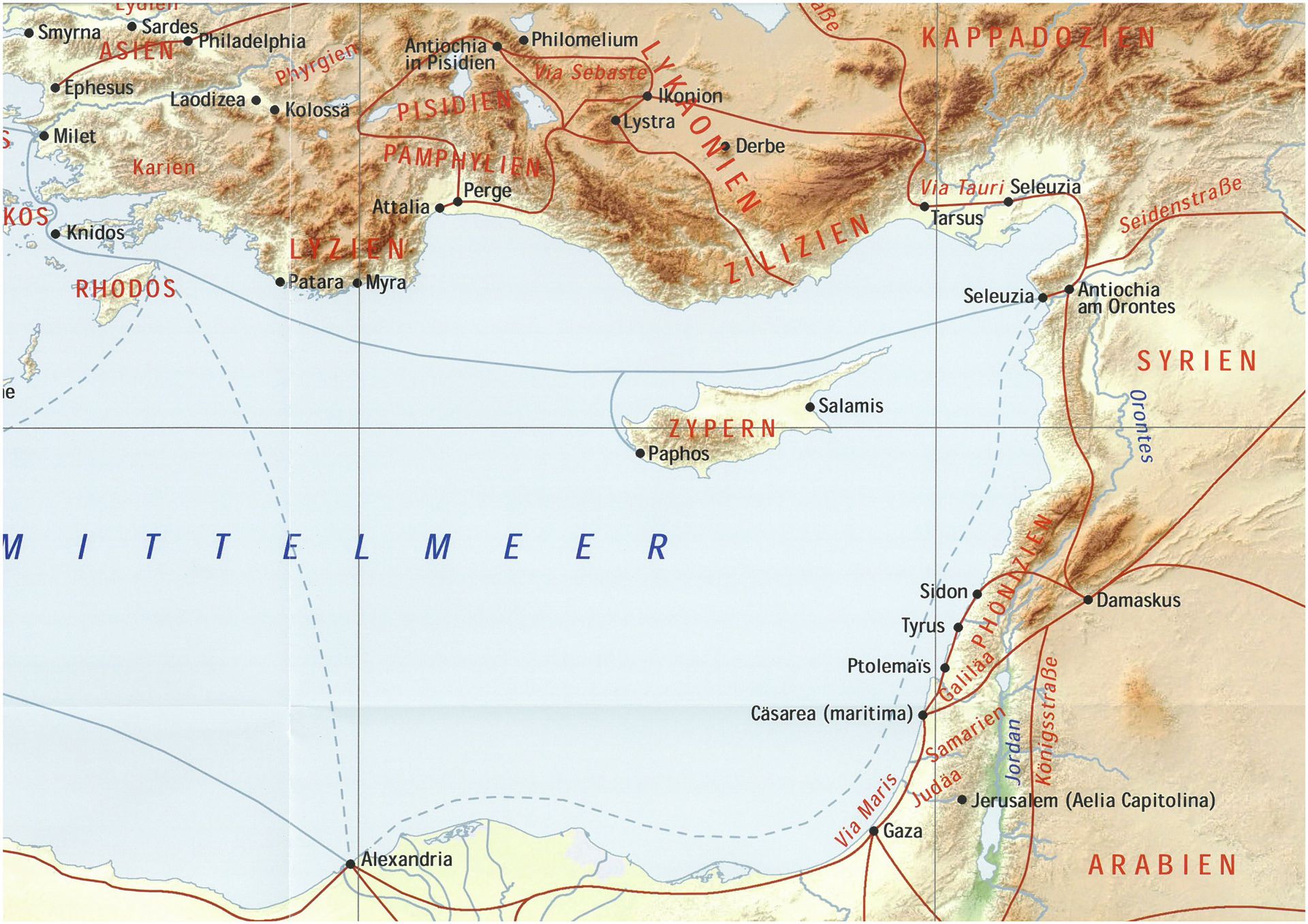 2er Kartenset Israel und Mittelmeer